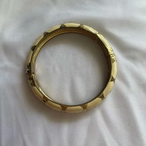 Cream and gold bangle bracelet